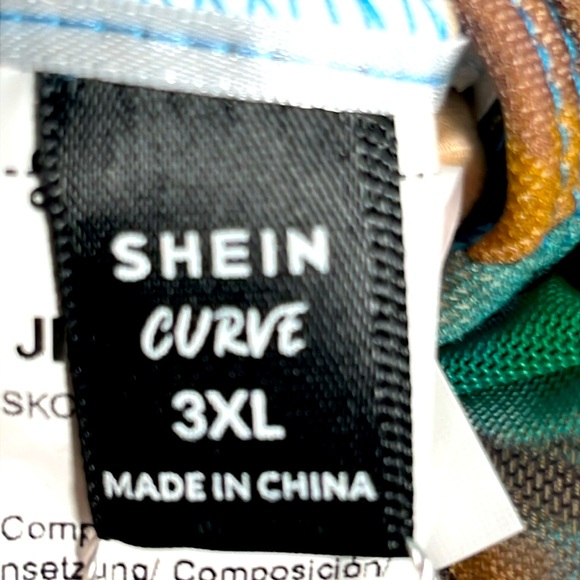 NWT SHEIN SXY MULTI COLOR Sheer Mesh Bodysuit With Long Peplum Sleeves Size 3XL - Picture 9 of 10